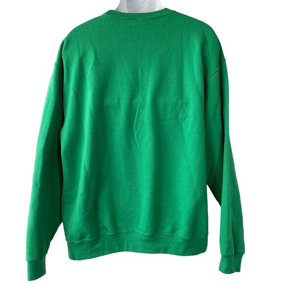 MEOWY CHRISTMAS Grumpy Santa Cat Holiday Party Sweatshirt Size XL - Picture 3 of 3